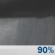 Sunday Night: Showers and possibly a thunderstorm.  Low around 72. South wind around 5 mph becoming calm  in the evening.  Chance of precipitation is 90%.